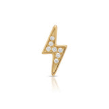 Pavé Charm Stud - Lightning Bolt