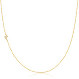 14k Gold Asymmetrical Charm Necklace - Diamond Pavé Lightning Bolt