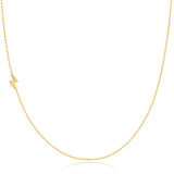 14k Gold Asymmetrical Charm Necklace - Lightning Bolt