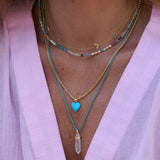 Etched Turquoise Heart Charm