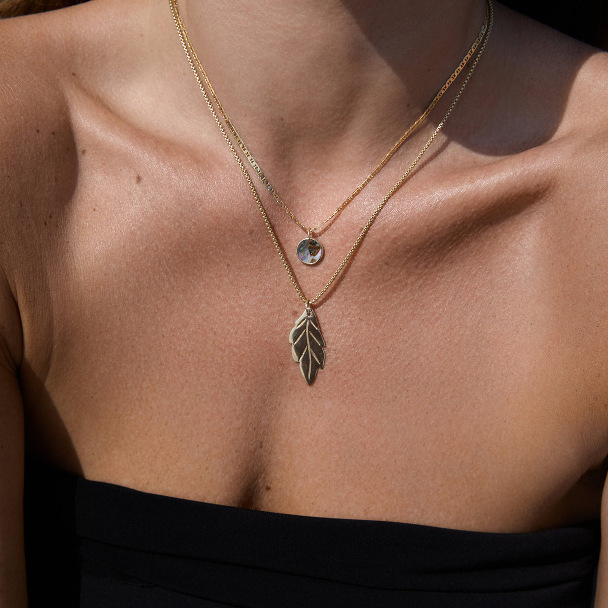 14k Gold Leaf Pendant | Maya Brenner