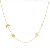 Custom Mixed Gold Necklace - 4 Letters