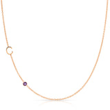 Monogram Necklace with Birthstone - Amethyst