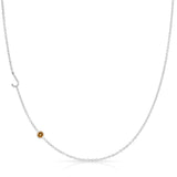 Monogram Necklace with Birthstone - Citrine