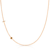 Monogram Necklace with Birthstone - Citrine