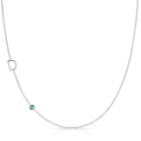 Monogram Necklace with Birthstone - Emerald