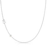 Monogram Necklace with Birthstone - Moonstone