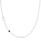 Monogram Necklace with Birthstone - Onyx
