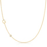 Monogram Necklace with Birthstone - Opal