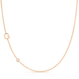 Monogram Necklace with Birthstone - Pearl