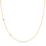 Monogram Necklace with Birthstone - Pearl