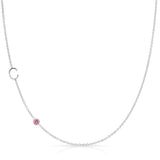 Monogram Necklace with Birthstone - Pink Tourmaline