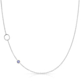 Monogram Necklace with Birthstone - Tanzanite