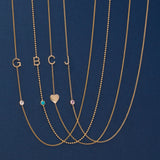 Monogram Necklace with Birthstone - Turquoise