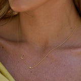 Monogram Necklace with Birthstone - Peridot