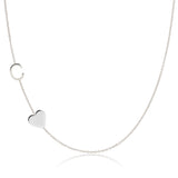 Monogram Necklace with Heart White Gold