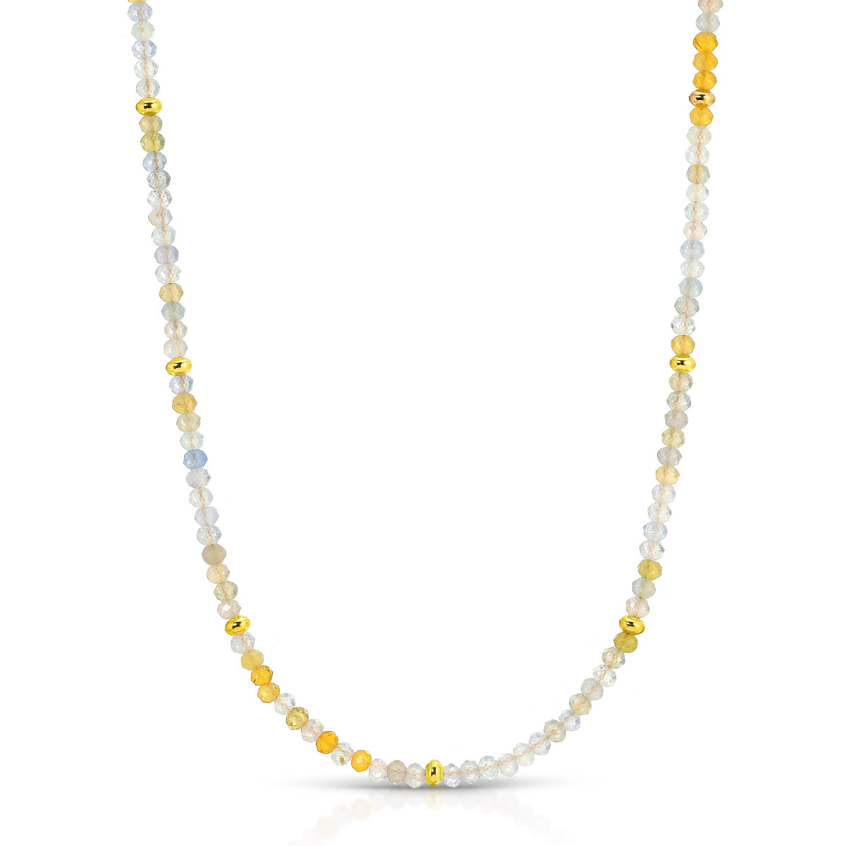 An Endless Summer Necklace - Saint-Tropez on a white background. 