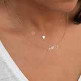Monogram Necklace with Heart Yellow Gold