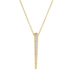 A Love Struck Diamond Necklace in yellow gold on a white background. 