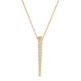 A Love Struck Diamond Necklace in yellow gold on a white background. 