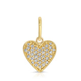 Pavé Diamond Heart Charm Pendant