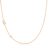 Pavé Monogram Necklace with Birthstone - Opal
