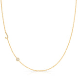 Pavé Monogram Necklace with Birthstone - Opal