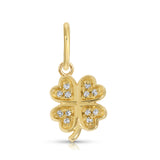 14k Good Luck Diamond Clover Pendant Charm