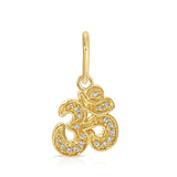 14K Diamond Om Pendant Charm