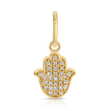 14K Diamond Lucky Hamsa Charm