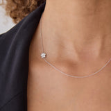 14k Gold Asymmetrical Charm Necklace - Pavé Paw