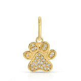 14K Diamond Paw Pendant Charm