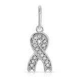 14K Diamond Awareness Ribbon Charm