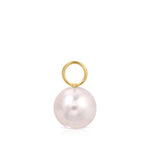 Maya Brenner Maxi Pearl Earring Charm — 9mm freshwater pearl on 14k gold bail, white background product shot.