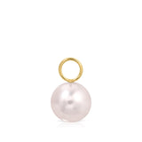 Maya Brenner Maxi Pearl Earring Charm — 9mm freshwater pearl on 14k gold bail, white background product shot.