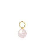Maya Brenner Mini Pearl Earring Charm — 6mm freshwater pearl on 14k gold bail, white background product shot.