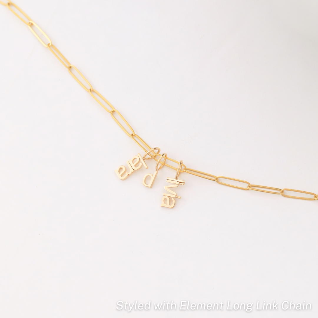 little nameplate charms on paperclip chain