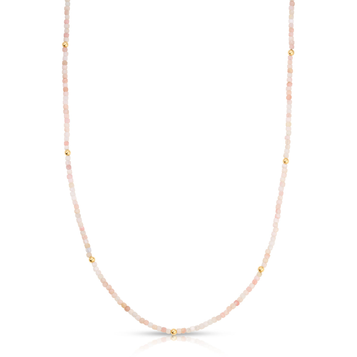 An Endless Summer Necklace - Pink Sands on a white background. 