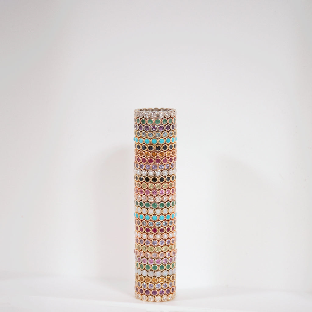 biirthstone eternity ring stack