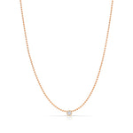 A Single Birthstone Layering Necklace - Rose Gold in Diamond on a white background. 