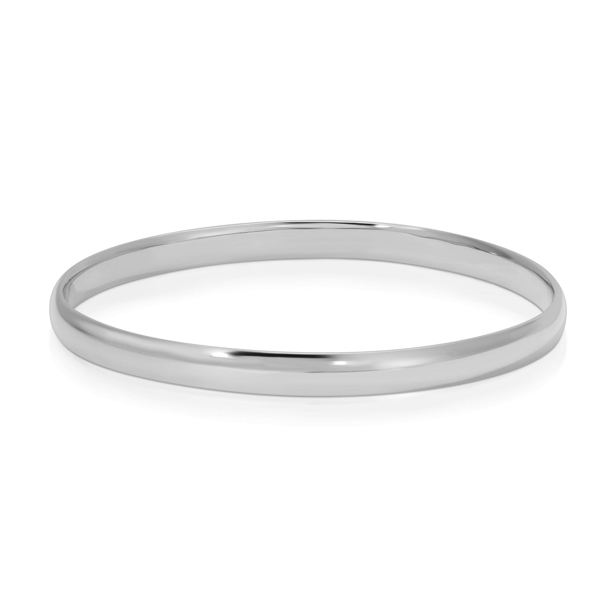 A sterling silver For Keeps Bangle on a white background. 