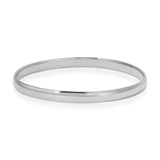 A sterling silver For Keeps Bangle on a white background. 