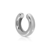 A Ready to Mingle Ear Cuff in sterling silver on a white background. 