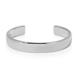 A sterling silver All in Cuff on a white background. 