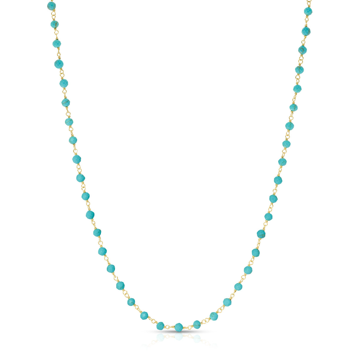 The Bluebell Bouquet Necklace on a white background. 