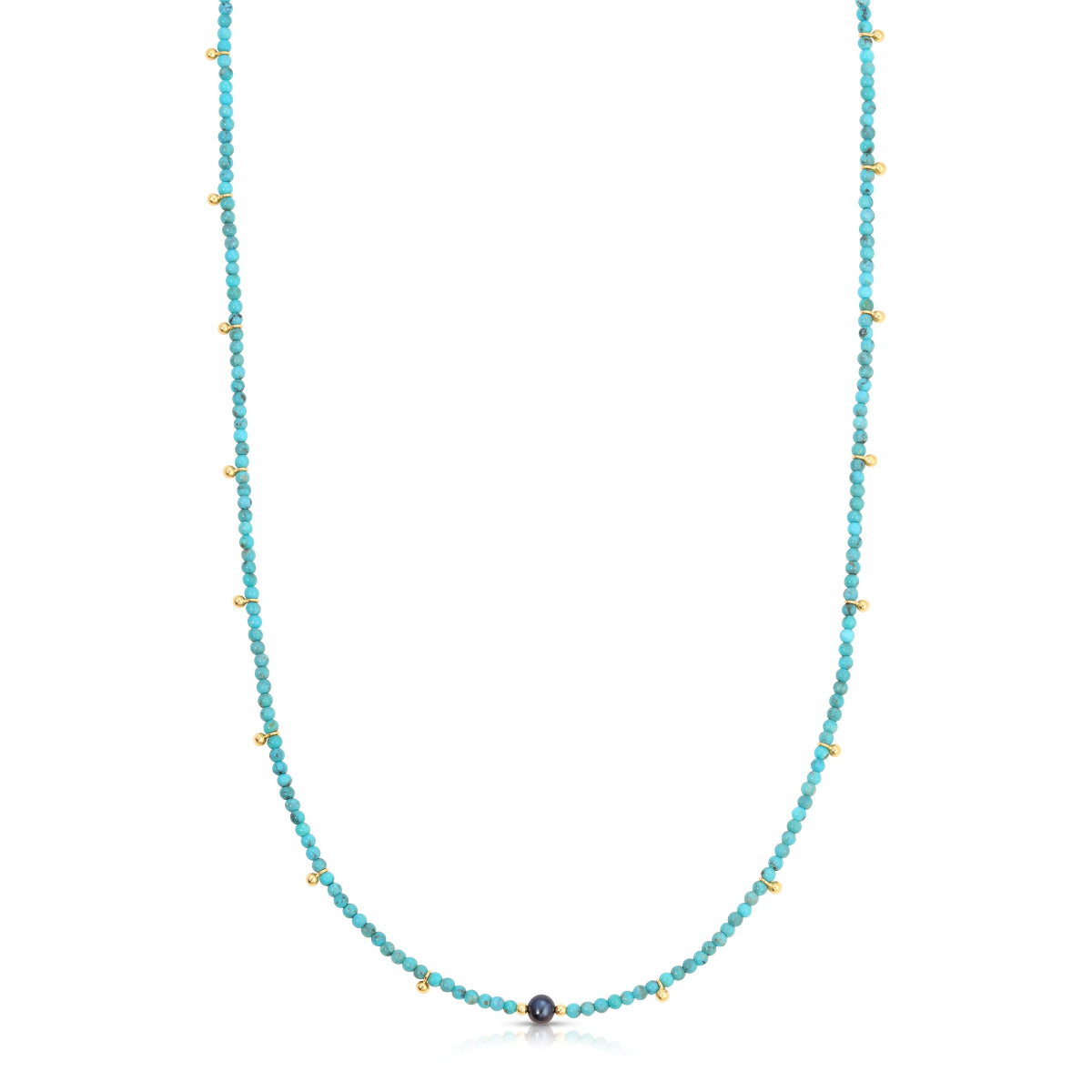 An Endless Summer Necklace - Santorini on a white background.  