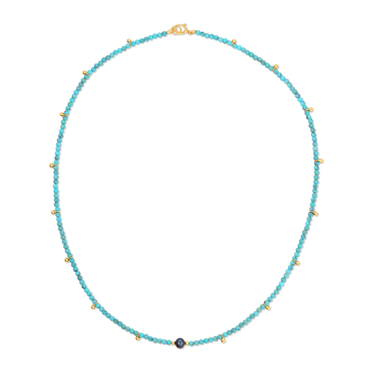 An Endless Summer Necklace - Santorini on a white background. 