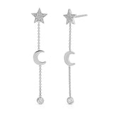 A pair of Luna Spritz Earring in white gold on a white background. 