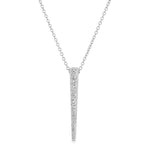 A white gold Love Struck Necklace on a white background. 