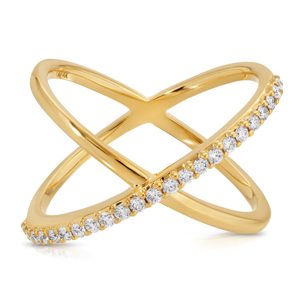 Criss-Cross Diamond Daze Ring | 14k Gold | Maya Brenner